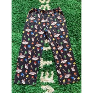 M&M's Pajama Pants Mens XL Black Good Las Vegas Character Print Lounge Bottoms